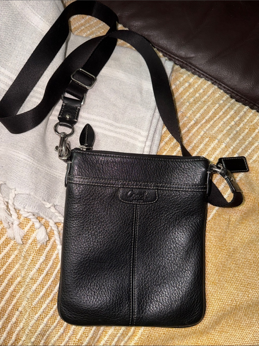 Coach Black Leather Crossbody Penelope Bag for Women